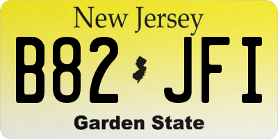 NJ license plate B82JFI