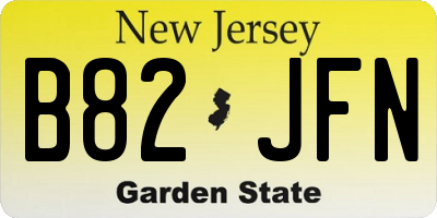 NJ license plate B82JFN