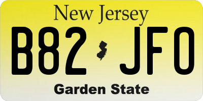 NJ license plate B82JFO