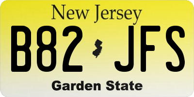 NJ license plate B82JFS