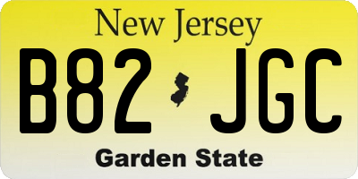 NJ license plate B82JGC