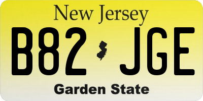 NJ license plate B82JGE