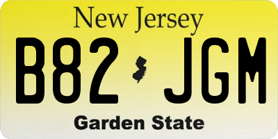 NJ license plate B82JGM
