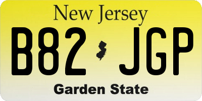 NJ license plate B82JGP