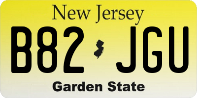 NJ license plate B82JGU