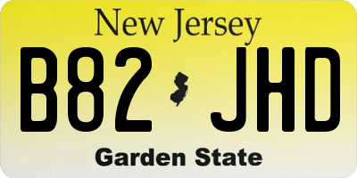 NJ license plate B82JHD