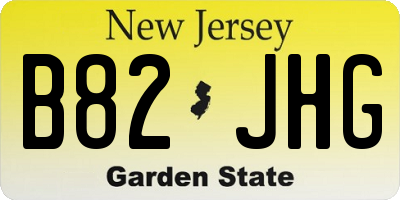 NJ license plate B82JHG