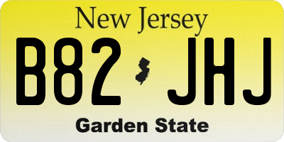 NJ license plate B82JHJ