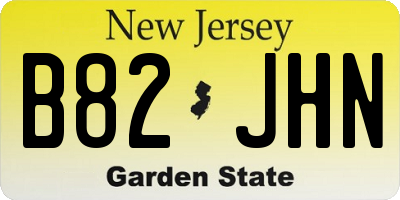 NJ license plate B82JHN