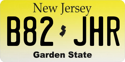 NJ license plate B82JHR