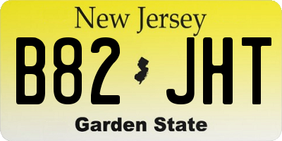 NJ license plate B82JHT