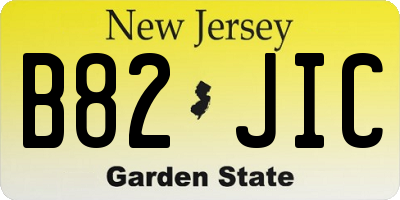 NJ license plate B82JIC