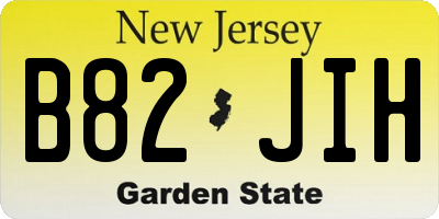 NJ license plate B82JIH