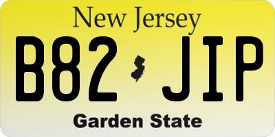 NJ license plate B82JIP