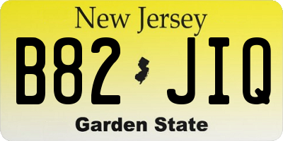 NJ license plate B82JIQ