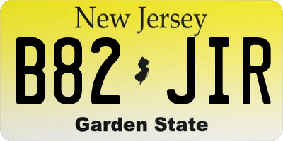 NJ license plate B82JIR