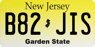 NJ license plate B82JIS