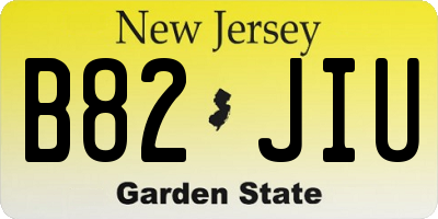 NJ license plate B82JIU