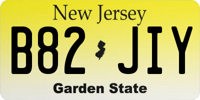 NJ license plate B82JIY