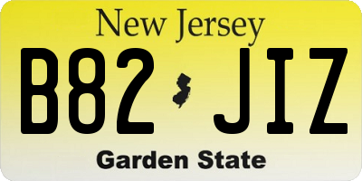 NJ license plate B82JIZ