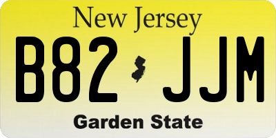 NJ license plate B82JJM