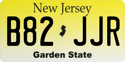 NJ license plate B82JJR