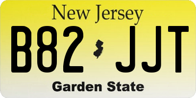 NJ license plate B82JJT