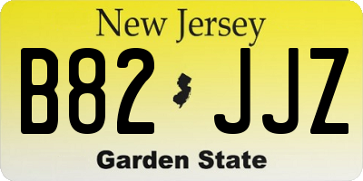 NJ license plate B82JJZ