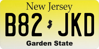 NJ license plate B82JKD