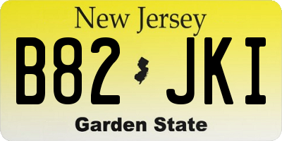 NJ license plate B82JKI