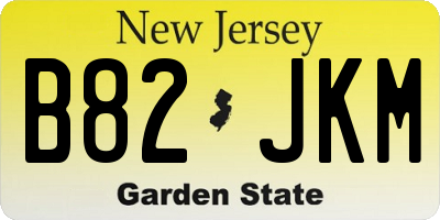 NJ license plate B82JKM