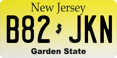 NJ license plate B82JKN