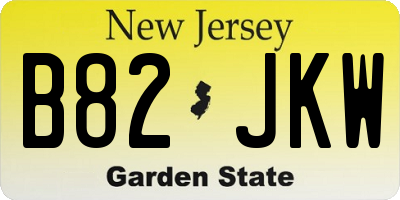 NJ license plate B82JKW