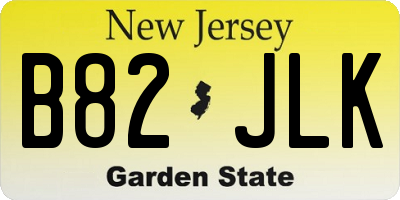 NJ license plate B82JLK