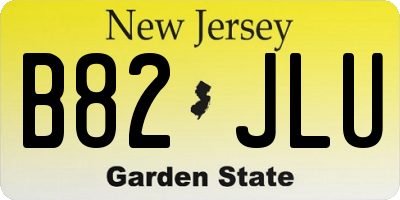 NJ license plate B82JLU
