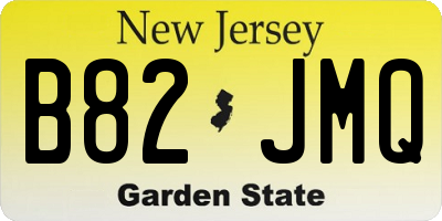 NJ license plate B82JMQ