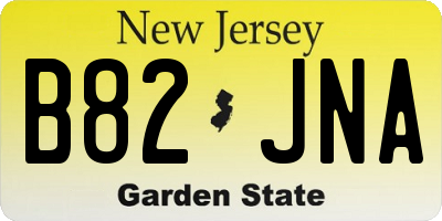 NJ license plate B82JNA