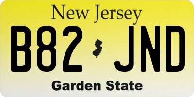 NJ license plate B82JND