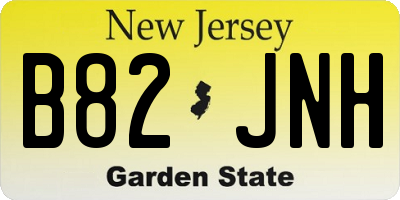 NJ license plate B82JNH