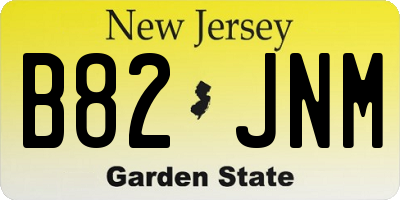 NJ license plate B82JNM