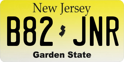 NJ license plate B82JNR