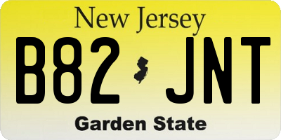 NJ license plate B82JNT