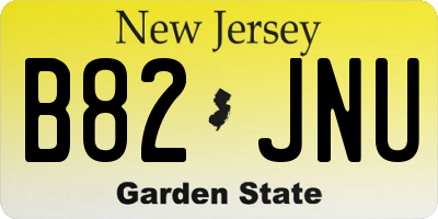 NJ license plate B82JNU