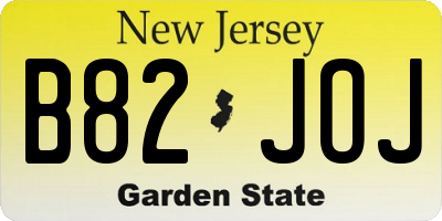 NJ license plate B82JOJ
