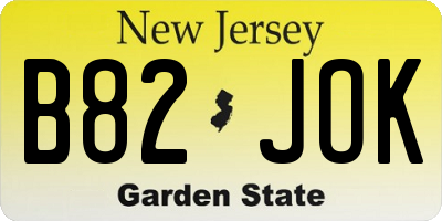 NJ license plate B82JOK
