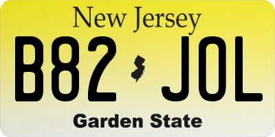 NJ license plate B82JOL