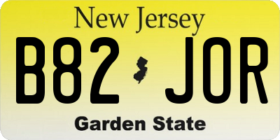 NJ license plate B82JOR