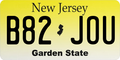 NJ license plate B82JOU