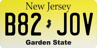 NJ license plate B82JOV