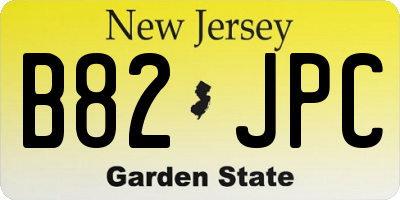 NJ license plate B82JPC